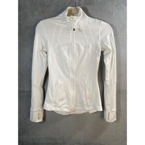 Lululemon Define Jacket Womens 2 White Full Zip Luon Thumbholes Activewear